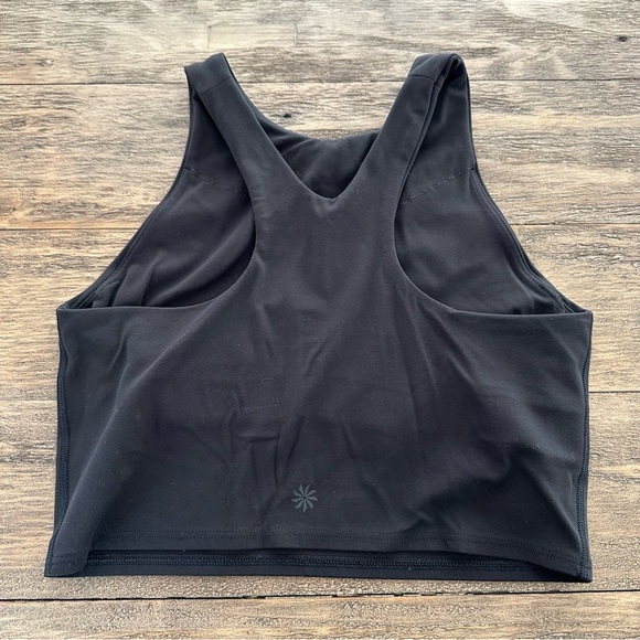 Athleta Womens XS Black High Neck Racerback Sports Bra Workout Athletic - Picture 2 of 3